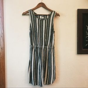 Grey and white dress with draw string waist